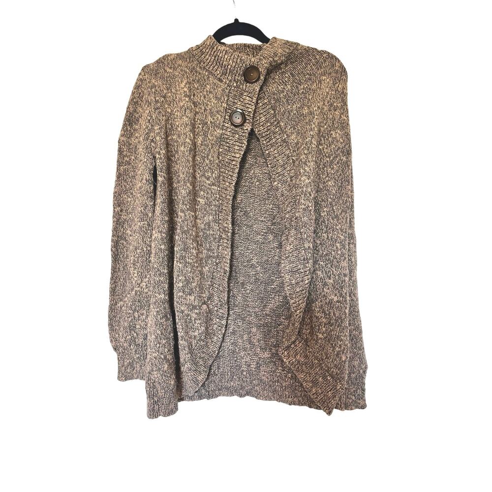 CAbi Marled Brown & Cream Crew Neck Sweater